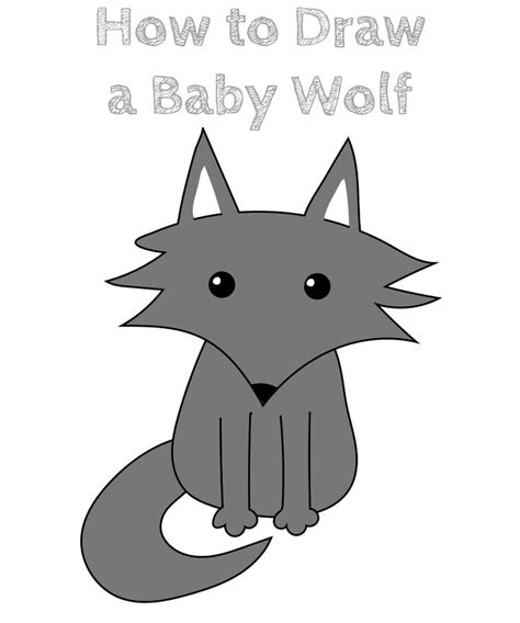 How to Draw an Easy Baby Wolf Wolf Ears, Coloring Supplies, Head Shapes, Little Pigs, Scouting ...