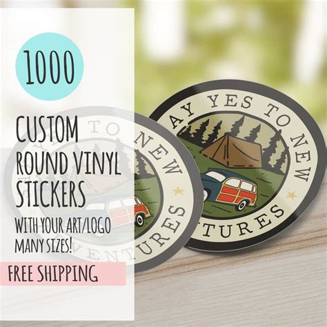 Custom Round Stickers 1000 Custom Stickers Round Vinyl | Etsy