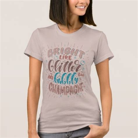 Bright Like Glitter Hand Lettering Quote T-Shirt | Cat tshirts funny ...