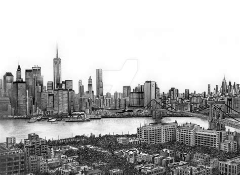 Pencil Drawing New York Skyline - pencildrawing2019