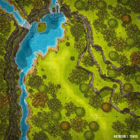 "A Beautiful Place" battlemap 30x30 : battlemaps | Forest map, Fantasy world map, Dungeon maps