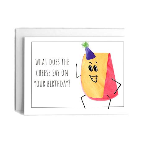 Cheese Joke Birthday Greeting Card: hand painted watercolor gouda pun birthday card — Cafe Notes ...
