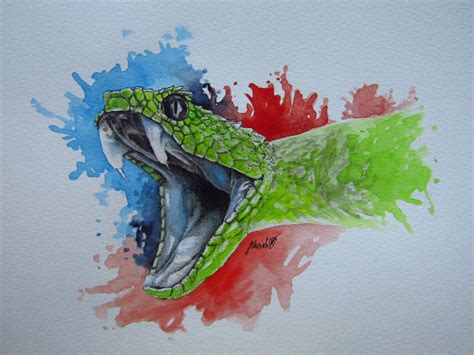 Snake Watercolor at PaintingValley.com | Explore collection of Snake ...