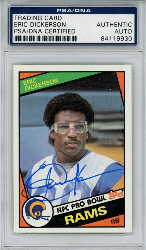 Eric Dickerson Autographed Rams 1984 Topps #280 Rookie Card PSA Slab 32874 – Denver Autographs