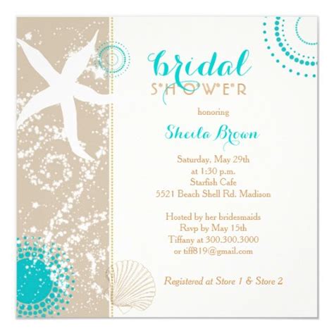 Modern Beach Bridal Shower Invitations | Zazzle