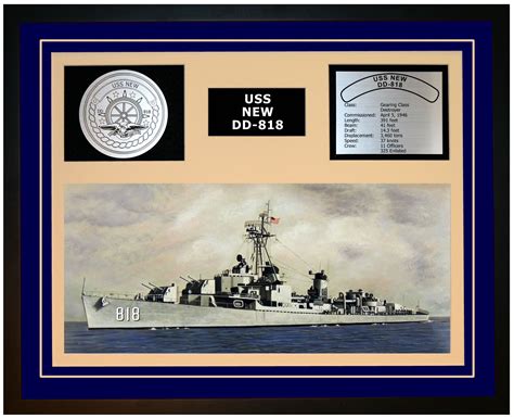 USS NEW DD-818 Framed Navy Ship Display Burgundy – Navy Emporium