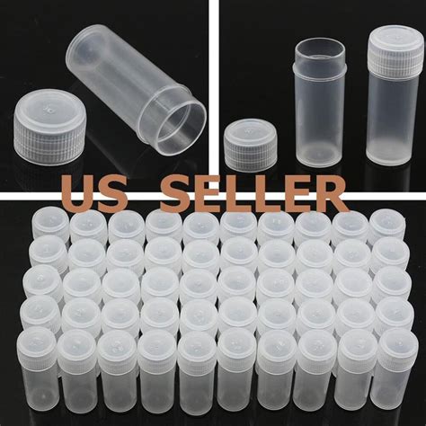 50Pcs 5g Volume Plastic Sample Bottle 5ML Small Bottle Vial Storage Container | eBay