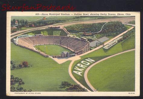 University of Akron Zips Ohio Football Stadium Rubber Bowl OLD Postcard | Topics - Sports ...