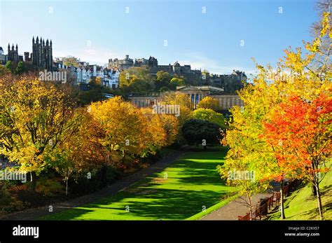 Autumn colours in Princes Street Gardens, Edinburgh, Scotland Stock ...