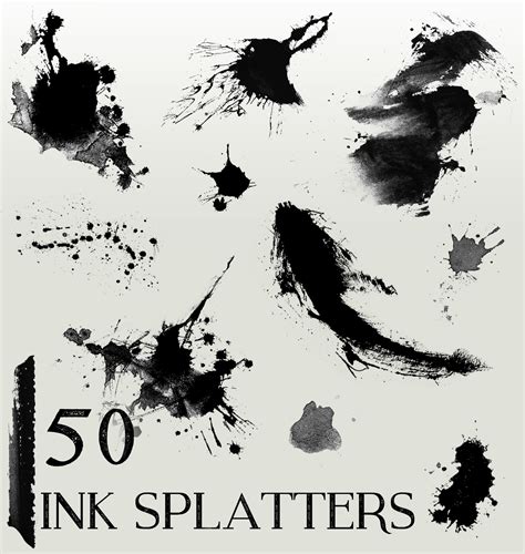 ArtStation - Ink Splatter Brush Pack - 50 Photoshop Brushes | Brushes