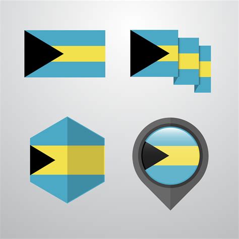 Bahamas flag design set vector 14178935 Vector Art at Vecteezy