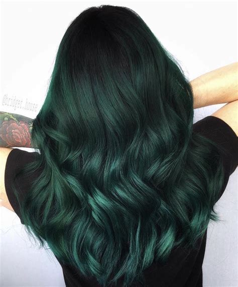 Pin by Thomas on Hair Colour Inspo Book | Dark green hair, Green hair dye, Green hair colors