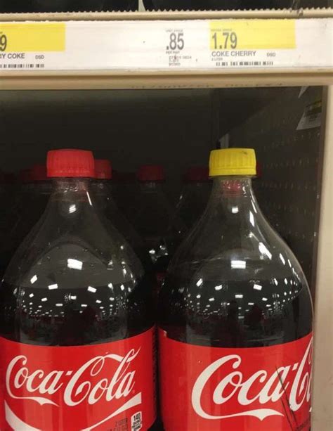 Found this at work today; coke bottle with yellow cap : r/mildlyinteresting