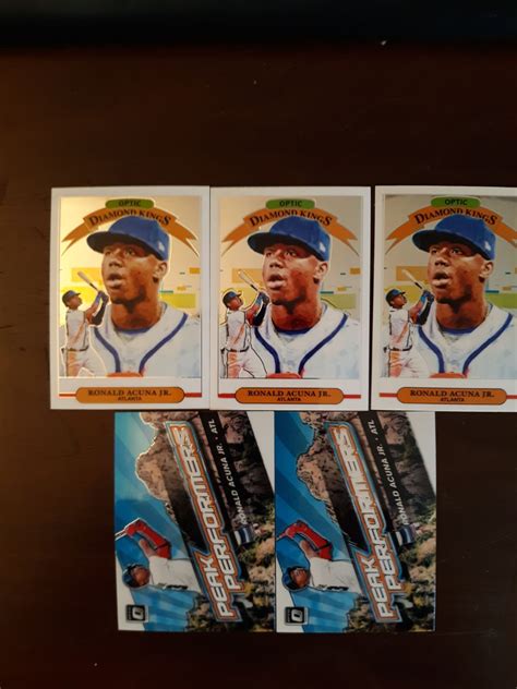 5 card 2019 donruss optic Ronald Acuna Jr lot. You get 3 diamond king ...