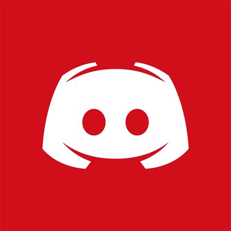 a red and white logo with two circles in the shape of a robot's head