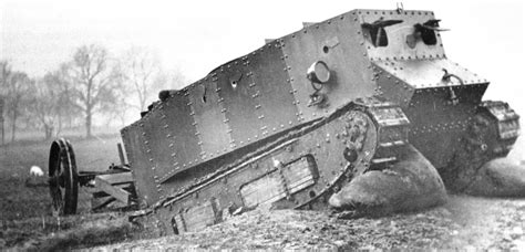 The original Tank prototype named Little Willie undergoing trials under watch of the Landship ...