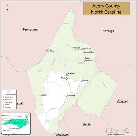 Map of Avery County, North Carolina, USA - Check Where is Located ...