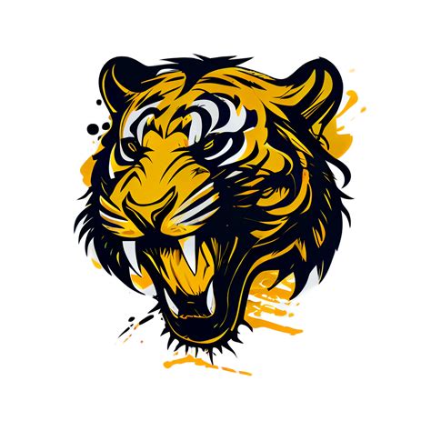 Tiger logo, simple and colorful illustration, transparent background ...