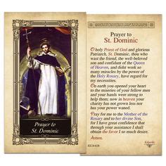 Prayer to St. Dominic Laminated Holy Card Novena Prayers, Catholic ...