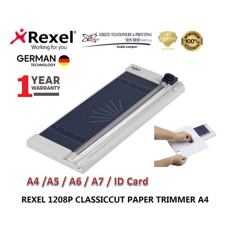 REXEL 1208P CLASSICCUT PAPER TRIMMER A4 - 8 SHEET Paper Cutter, Paper Trimmer, Heavy Duty Cutter ...