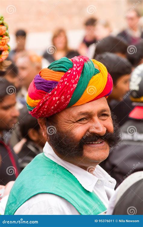 Rajasthani Man with turban editorial photo. Image of person - 95376011