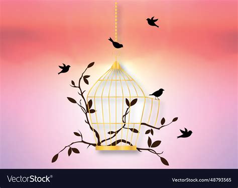 Image of freedom symbol birds Royalty Free Vector Image