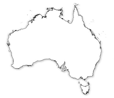 Blank Map of Australia, Outline Map of Australia