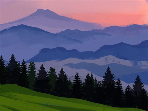 Digital Painting: Mountain Landscapes on Behance