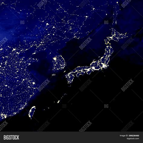 Night Satellite Map Of China