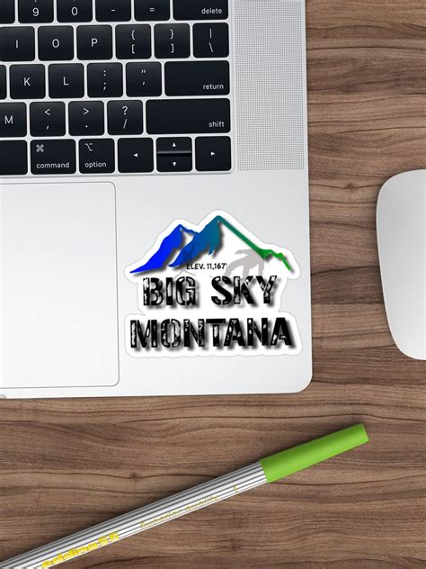 "Big Sky Ski Snowboard Mountain Montana Yellowstone" Sticker by ...