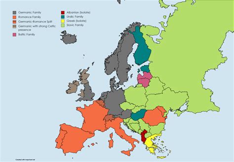 The Main Language Families of Europe. by Thessiz - Maps on the Web