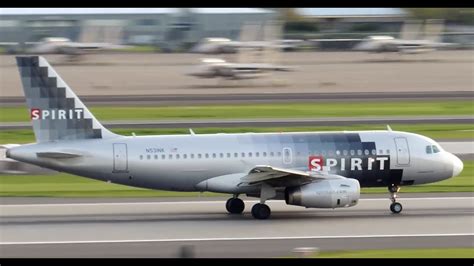 Spirit Airlines Airbus A319-132 [N531NK] takeoff from PDX - YouTube