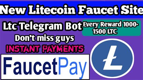 New Litecoin Faucet Site || Best Litecoin Telegram Bot || 1000 1500 LTC Sat Every Claim - YouTube