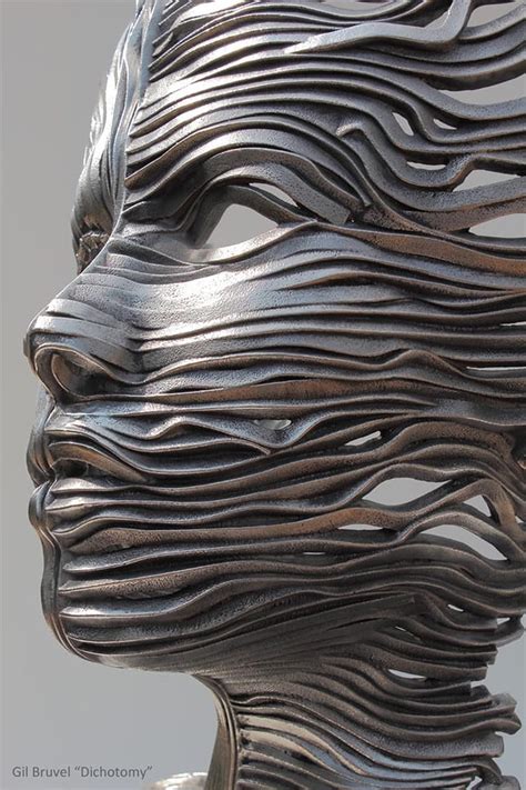 Perceiving the Flow: Human Figures Composed of Unraveling Stainless Steel Ribbons by Gil Bruvel ...