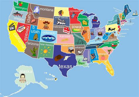 Kids United States Map Childrens Room Decor Childrens Art