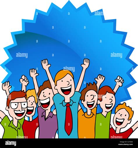 Cartoon people cheering waving hi-res stock photography and images - Alamy