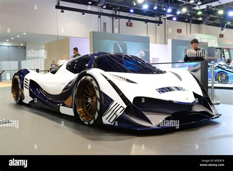 DUBAI, UAE - NOVEMBER 17: The Devel Sixteen supercar is on Dubai Motor ...