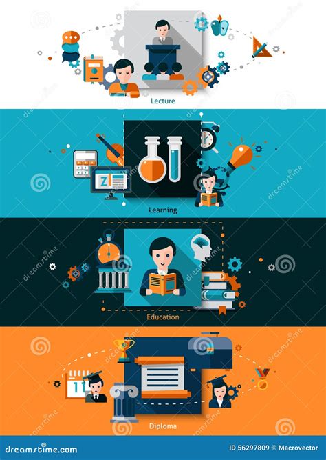 University Banner Set stock vector. Illustration of people - 56297809