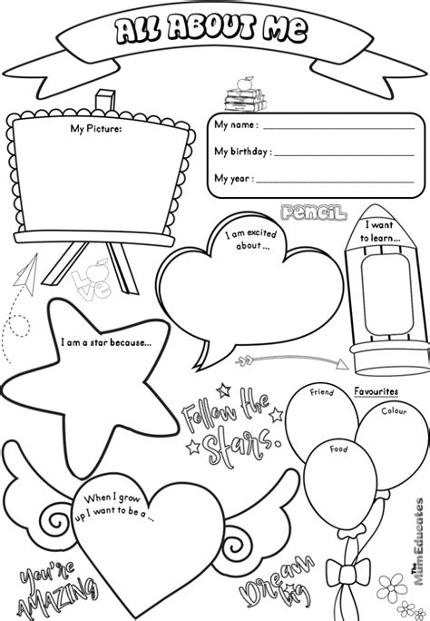 All About Me Worksheet | Free Printable - The Mum Educates