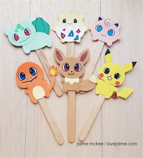 6 Super Fun Paper Pokemon Puppets - Love, Jaime