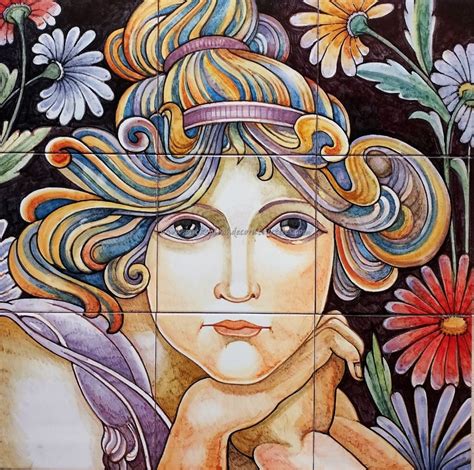 Art Nouveau Reproduction | Glazed Ceramic Tiles | Decorative tile