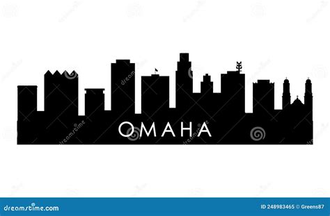 Omaha skyline silhouette. stock vector. Illustration of outline - 248983465