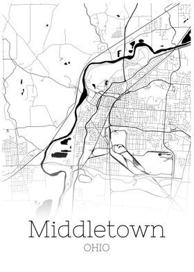 'Middletown Ohio city map' Poster by RelDesign | Displate