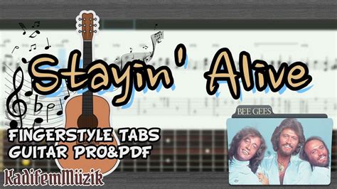 Stayin' Alive-Bee Gees Easy Fingerstyle Guitar Tutorial Tabs - YouTube