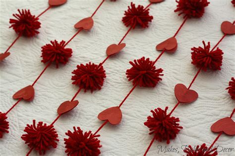 Valentine's Pom Pom Garland - Makes, Bakes and Decor