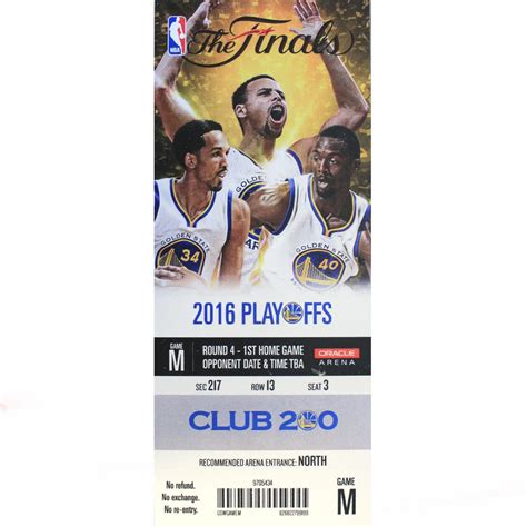 2016 NBA Finals Golden State Warriors Mini-Mega Ticket