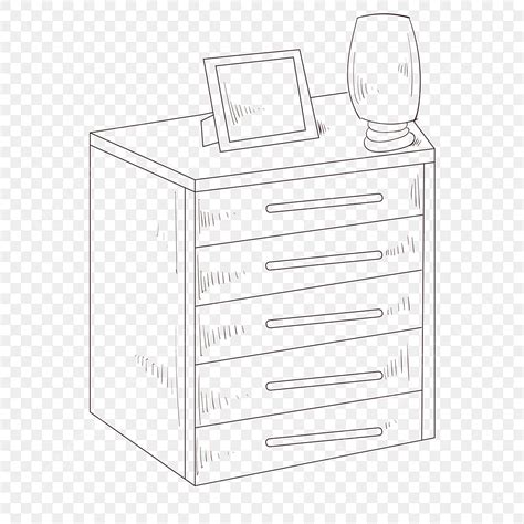 Line Drawing Bedside Table PNG, Vector, PSD, and Clipart With ...