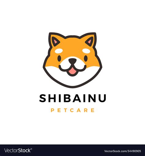 Shiba inu dog logo icon Royalty Free Vector Image