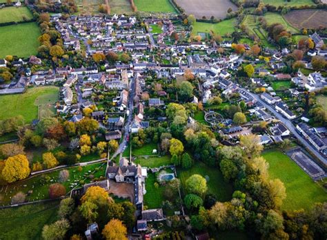 The Aerial View of Cerne Abbas Village in Dorset, England Stock Image ...