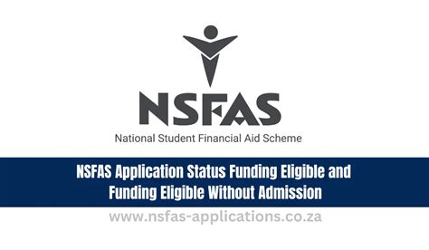 NSFAS Application Status: Funding Eligible and Funding Eligible Without Admission